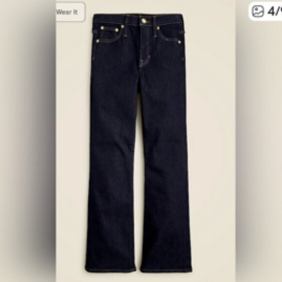 J. Crew 03 Bootcut RE-03-IDG Resin Rinse Dark Wash Denim Jeans Womens Tall 31 - Picture 10 of 10